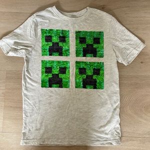 Boys Minecraft sequin shirt. Size Small